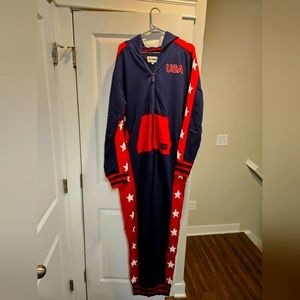 Tipsy Elves USA Stars Men's Jumpsuit Costume Onesie size XL